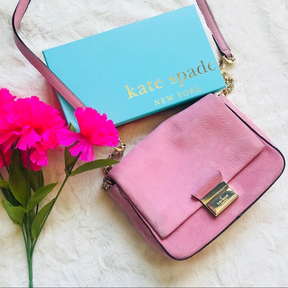 kate spade Handbags - Kate Spade Mauve gold chain suede crossbody bag